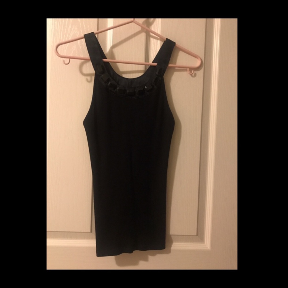 A/X Armani Exchange Black Stones Neckline Top